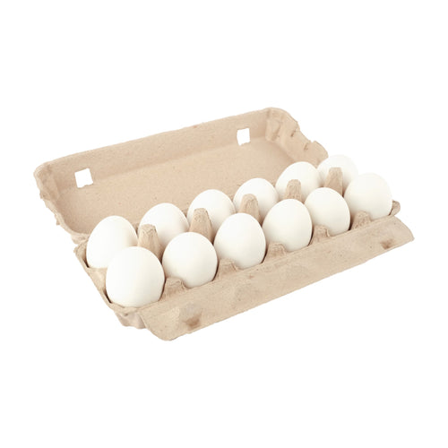 12-Egg Carton (1x12) - Natural Pulp, Flat Blank Top
