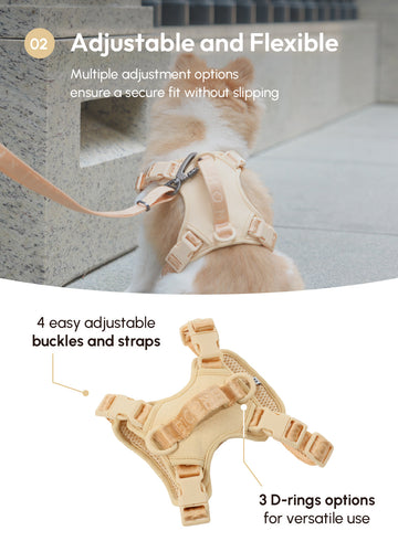 NO PULL ACTIVE  PET HARNESS - APRICOT