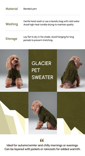 GLACIER PET SWEATER - OLIVE GREEN