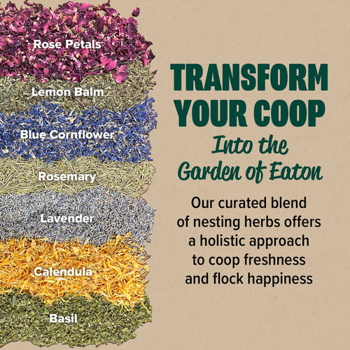 Premium Nesting Herbs, Aromatic Blend for Nesting Boxes & Chicken Coop, Natural Refresher & Pest Deterrent