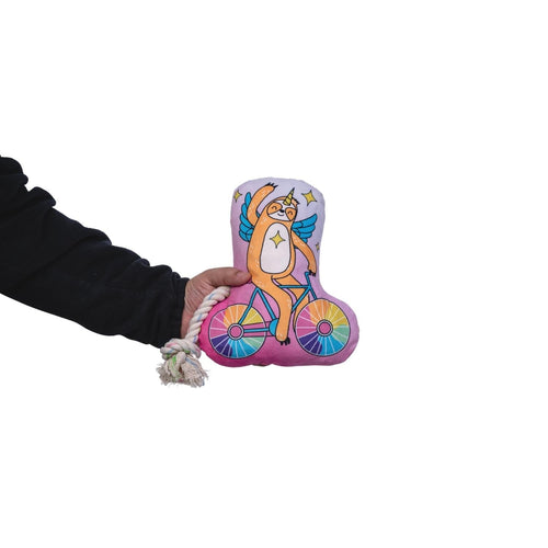 Slow Biker Plush Dog Toy – with Squeaker & Crinkle Paper for Fun Play