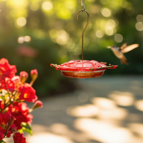 Hummguard® Hummingbird Feeder Bundle, 8 oz Feeder + 12 Nectar Tips