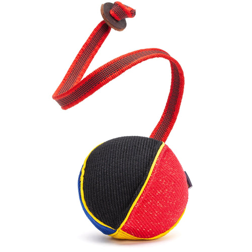 FDT Multi-Color French Linen Ball Tug Toy - with Squeaker OR with Handle