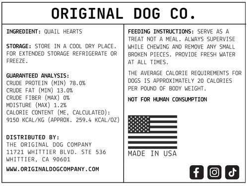 Freeze-Dried Quail Hearts