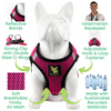 EcoBark Fuchsia Step In Dog Harness - Reflective Soft Mesh Harness for Teacup, Small Dogs and Puppies / Fuchsia Sport