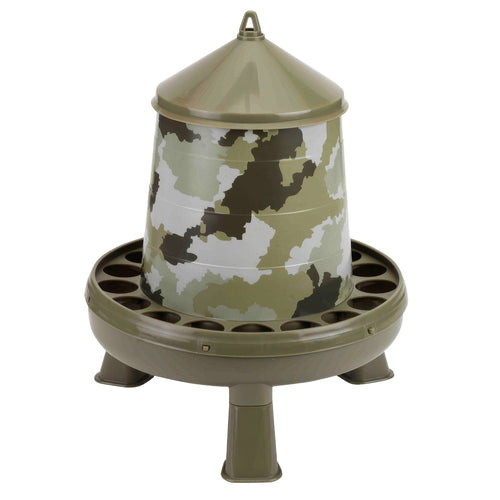 Camouflage Plastic Poultry Feeder with Legs, 8 lbs