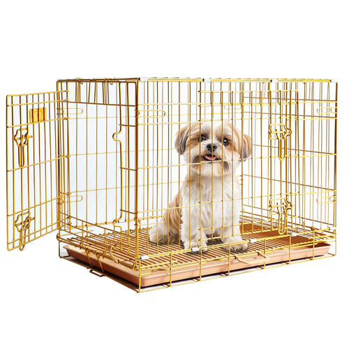 24-42 Collapsible Copper Gold Dog Crate GLD24-42
