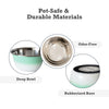 Deep Dog Bowl – Stainless Steel Bowl, Ideal for Small, Medium & Large Dogs – Mint Green