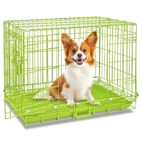 30 Collapsible Green Dog Crate GRN30