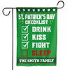 St. Patrick's Day Checklist Garden Flag, Personalized Flag, Custom Family Name St. Patrick's Day Flag 681904