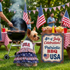 Patriotic Dog Dress USA Flag Ruffle Dress – Red White Blue Puppy Outfit for 4th of July