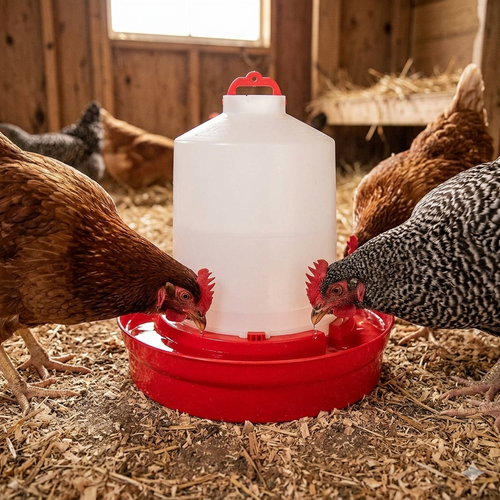 Little Giant Deep Base Poultry Waterer Chicken Water Container Heavy Duty 2 Gallon