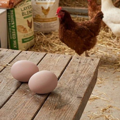 Little Giant Ceramic Nest Eggs 2 Pack 4 Count Fake Chicken Coop Eggs, Brown