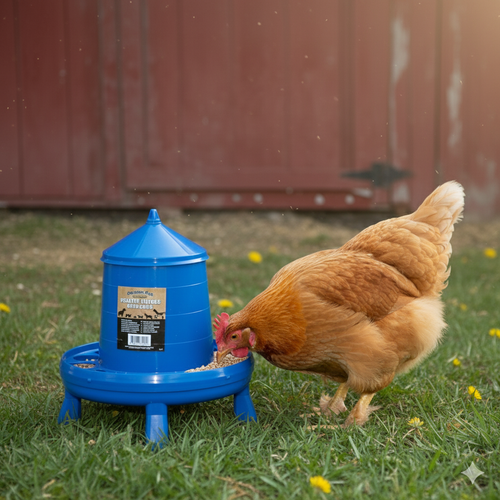 Double-Tuf Poultry Feeder 4 lb Removable Legs Chicken Feeder Carrying Handle 2-Pack