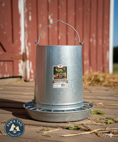 Little Giant 30 lb Hanging Feeder Tube & Pan Galvanized Steel Poultry Feeder