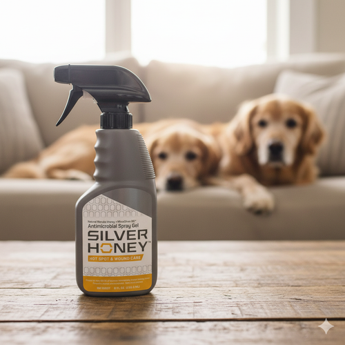 Absorbine Silver Honey Spray Gel Dogs Cats Hot Spot Wound Care Antibiotic-Free 8 oz.