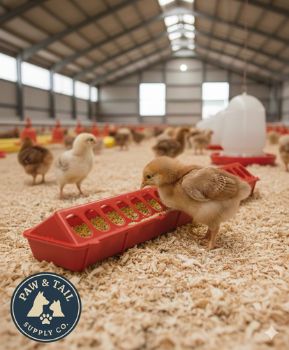 Little Giant 20 Plastic Flip-Top Poultry Ground Feeder, Red Chickens Birds 2-Pack