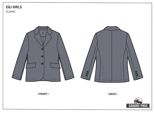 Grand Prix Girl's EQJ 3 Button Show Jacket, Cadet Blue