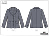 Grand Prix Ladies EQJ 3 Button Show Coat, Cadet Blue with Navy Piping