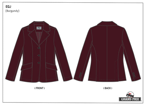 Grand Prix Ladies EQJ 3 Button Show Coat, NY Tech Fabric, Black