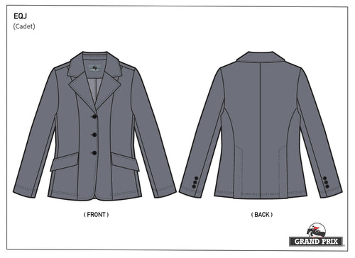 Grand Prix Ladies EQJ 3 Button Show Coat, NY Tech Fabric, Black