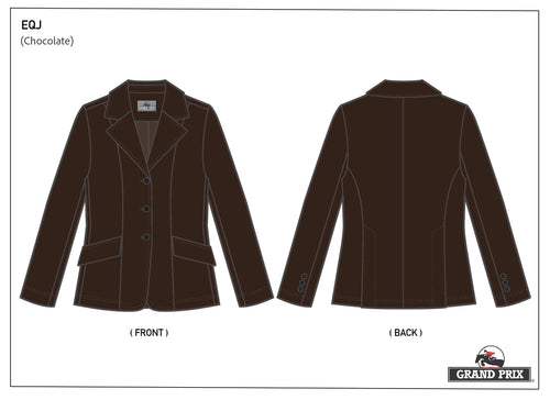 Grand Prix Ladies EQJ 3 Button Show Coat, NY Tech Fabric, Black