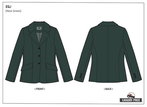 Grand Prix Ladies EQJ 3 Button Show Coat, NY Tech Fabric, Black