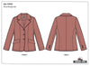 Grand Prix Ladies EQJ 3 Button Show Coat, Rose with Burgundy Piping