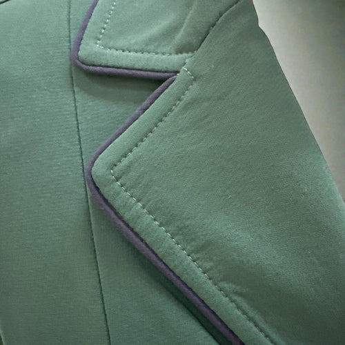 Grand Prix Ladies EQJ Classic 3 Button Show Jacket, New Green with Navy Piping