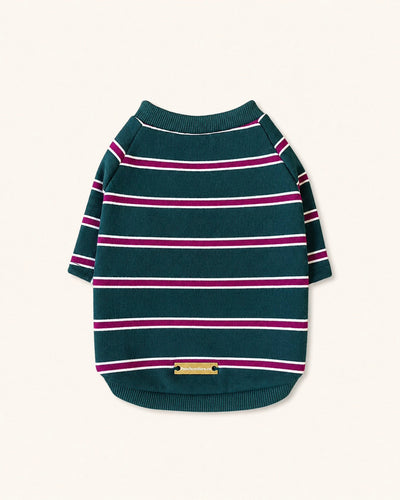 Green Striped Cotton Raglan