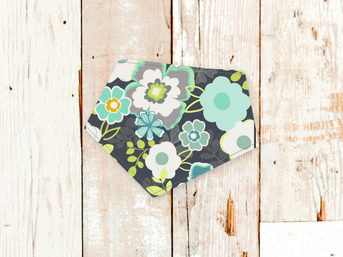 Grey Flowers Dog Bandana