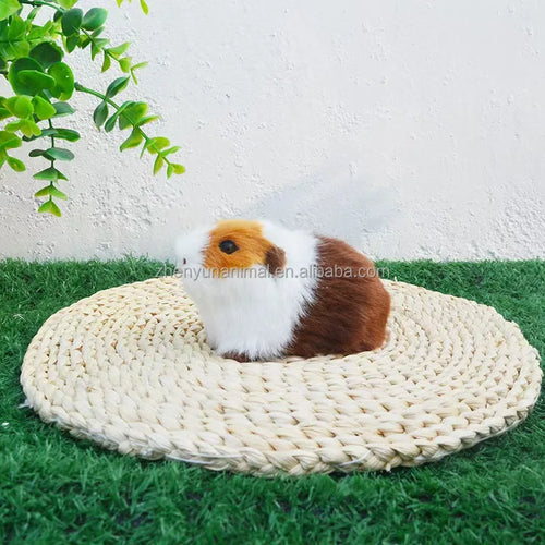 Realistic Faux Fur Hamster & Guinea Pig Figurine Lifelike Small Rodent Model for Desktop Decor,Gift,Educational&Photography Prop