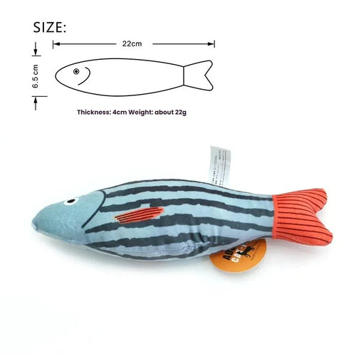 Hapibuyhpb Plush Fish Cat Toy - Bite Resistant Teasing Stick