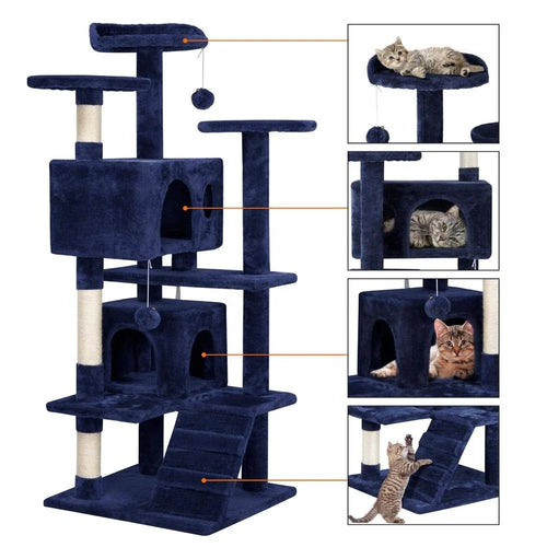 Realtronex 130cm Cat Tree Tower with Condo and Sisal Scratcher