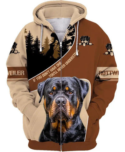 Love Rottweiler Dog 3D Printing Fashion Mens Hoodie Streetwear Pullover Autumn Sweatshirt Unisex Casual Jacket Tracksuit DW678