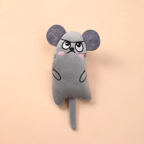 Idepet Catnip Plush Cat Toy - Cute Cartoon Thumb Toy with Tail