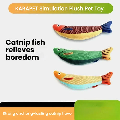 Hapibuyhpb Plush Fish Cat Toy - Bite Resistant Teasing Stick