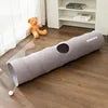 Straight Collapsible Cat Tunnel Toy - Suede 25x120cm