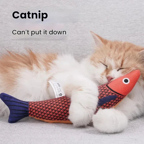 Hapibuyhpb Plush Fish Cat Toy - Bite Resistant Teasing Stick