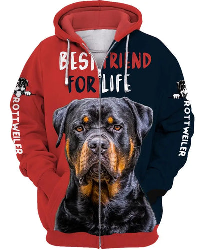 Love Rottweiler Dog 3D Printing Fashion Mens Hoodie Streetwear Pullover Autumn Sweatshirt Unisex Casual Jacket Tracksuit DW680