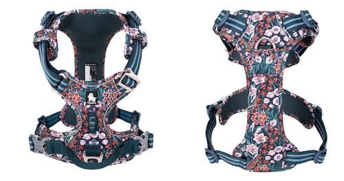 Truelove Floral No Pull Dog Harness - Reflective Cotton Vest