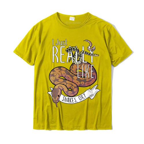 Funny Snakes With Ball Python Hognose Snake Carpet Jungle Tshirts for Men 2023 Cheap Fashionable Cotton Men Tops Tees