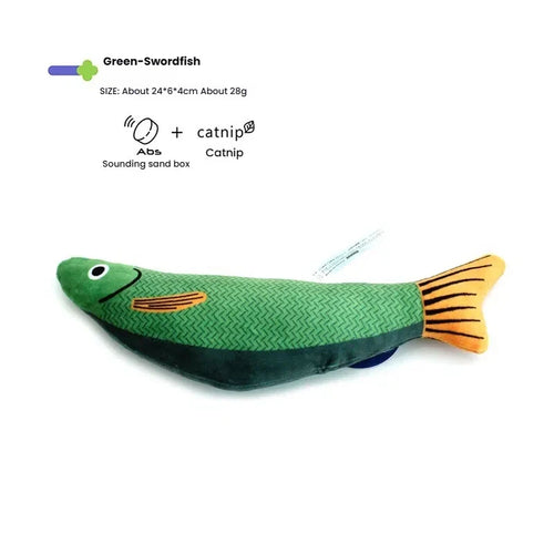 Hapibuyhpb Plush Fish Cat Toy - Bite Resistant Teasing Stick