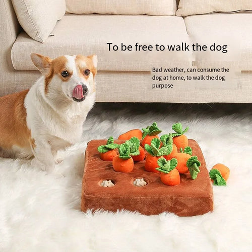 Interactive Pulling Radish Plush Pet Toy - Washable Dog Chew Toy