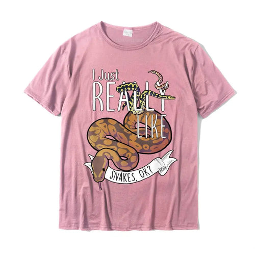 Funny Snakes With Ball Python Hognose Snake Carpet Jungle Tshirts for Men 2023 Cheap Fashionable Cotton Men Tops Tees