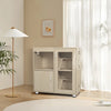 Hamster Cage, Small Animal Cage for Chinchilla/Rat, 4-Tier Guinea Pig Cage Wood with Acrylic Windows, Storage Cabinet