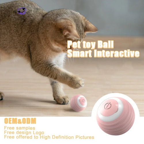 SR Interactive Rolling Smart Cat Ball Toy with Tail Accessory