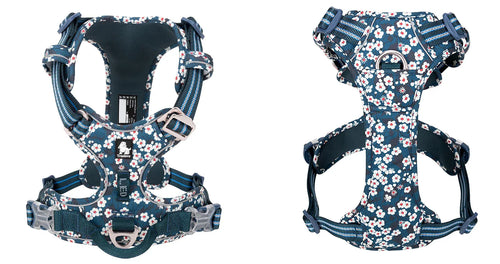 Truelove Floral No Pull Dog Harness - Reflective Cotton Vest