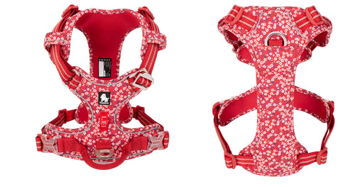 Truelove Floral No Pull Dog Harness - Reflective Cotton Vest