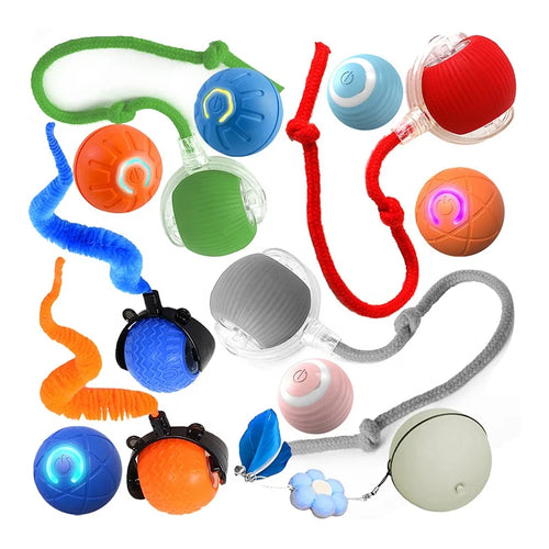 SR Interactive Rolling Smart Cat Ball Toy with Tail Accessory
